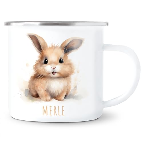 Hase Emaille Tasse Kinder Trinkbecher personalisierte Kindertasse mit Namen süßer Kinderbecher für Mädchen & Jungen Geschenk Emaille Becher 300 ml Hase Emaille Tasse Kinder Trinkbecher personalisierte Kindertasse mit Namen süßer Kinderbecher für Mädchen & Jungen Geschenk Emaille Becher 300 ml von DEL MÀ Unique & Personal