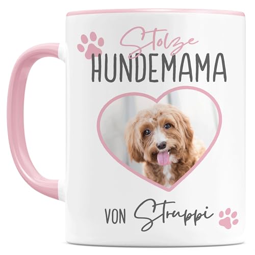 Hundemama Tasse personalisiert Hunde Fototasse mit eigenem Bild & Namen Geschenk für Hundebesitzer Hundeliebhaber Kaffeetasse aus Keramik 330 ml von DEL MÀ Unique & Personal