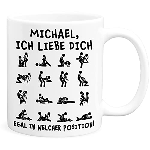 Ich liebe dich egal in welcher position Tasse personalisiert für Freund Freundin Partner Valentinstag Jahrestag Geschenk für Ihn & Sie Liebestasse Kaffeetasse aus Keramik 330 ml von DEL MÀ Unique & Personal