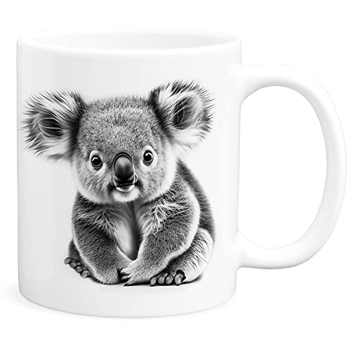 Koala Tasse Geschenk für Freundin Kinder oder Familie Kaffeetasse Kaffeebecher Keramiktasse mit süßem Koala Bär von DEL MÀ Unique & Personal