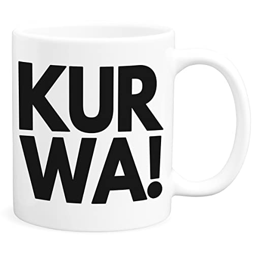 Kurwa Tasse Polnische Geschenke Polska Polskie Lustige Kaffeetasse mit Spruch aus Keramik von DEL MÀ Unique & Personal