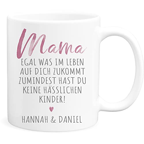 Muttertagsgeschenk Tasse Mama personalisiertes Geschenk zum Muttertag lustige Geschenkidee für Mutter Kaffeetasse aus Keramik 330 ml von DEL MÀ Unique & Personal