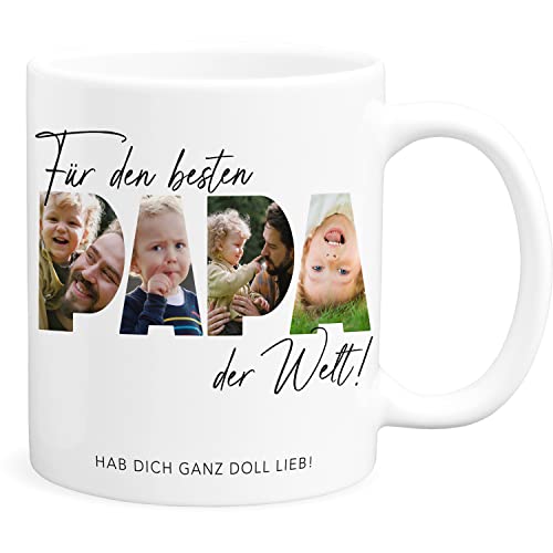 Papa Tasse mit Fotos personalisiert Bester Papa der Welt Kaffeebecher Vatertag Vatertagsgeschenk Geschenk Fototasse für Vater von DEL MÀ Unique & Personal