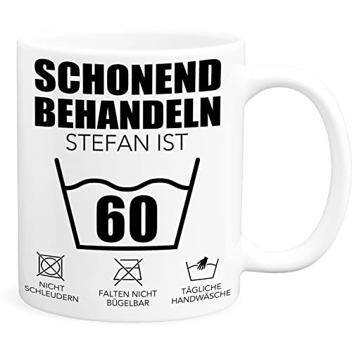 Schonend Behandeln 60 Tasse personalisiert mit Namen Spruch runder Geburtstag Geschenk für Männer & Frauen Geburtstagsgeschenk Kaffeetasse 60 Jahre Kaffeetasse aus Keramik 330 ml Schonend Behandeln 60 Tasse personalisiert mit Namen Spruch runder Geburtstag Geschenk für Männer & Frauen Geburtstagsgeschenk Kaffeetasse 60 Jahre Kaffeetasse aus Keramik 330 ml von DEL MÀ Unique & Personal