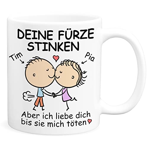 Tasse Deine Fürze Stinken Personalisiert Furz Kaffeetasse Pupsen mit Lustigem Spruch aus Keramik Geschenk für Männer Freund Partner von DEL MÀ Unique & Personal