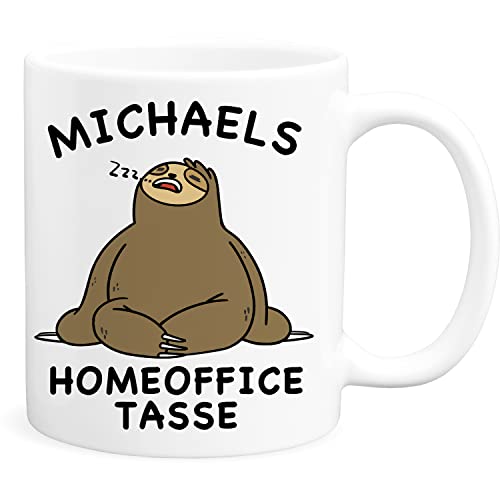 Tasse Homeoffice personalisiert Faultier Home Office Faultiertasse lustige Kaffeetasse für Büro & Arbeit Kollegin Kollegin Geschenk von DEL MÀ Unique & Personal