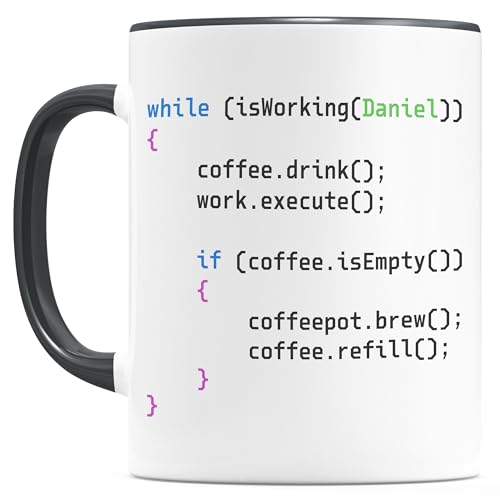 Tasse Informatiker Programmierer personalisierte Kaffeetasse IT Nerd Geschenk für Code Entwickler Developer Geschenkidee Teetasse aus Keramik 330 ml (Code) von DEL MÀ Unique & Personal