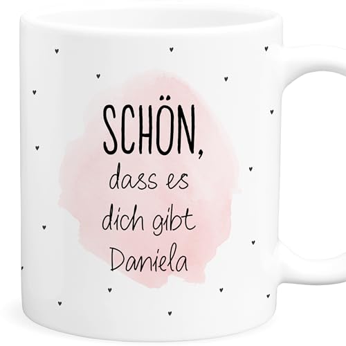 Tasse schön dass es dich gibt personalisiert mit Namen Freundinnen Geschenk für beste Freundin Keramiktasse mit Spruch Freundschaft Kaffeetasse aus Keramik 330 ml von DEL MÀ Unique & Personal