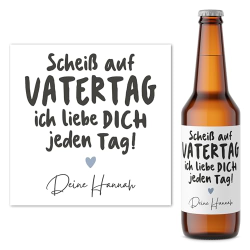 Vatertagsbier Etiketten Vatertagsgeschenk für Papa personalisierte Bieretiketten Flaschenetikett Bier Geschenk Bierflaschen 2 Stück | 9x9 cm von DEL MÀ Unique & Personal