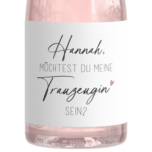 Willst du meine Trauzeugin sein Flaschenetikett Sekt personalisiert Trauzeugen fragen Geschenk Idee Etikett Sektflasche selbstklebend 9x13 cm (2 Stk.) von DEL MÀ Unique & Personal