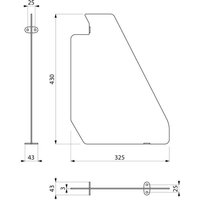 Delabie Schamwand für Urinalrinne wandhängend Edst. 1.4301 sat von DELABIE