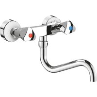 Delabie Wand Zweigriffmbatt. f.Spüle,Schwenkausl. unten L200mm von DELABIE