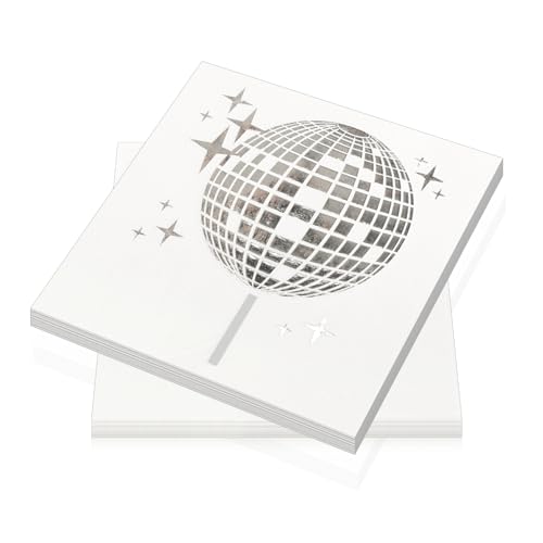 50 Stück Disco Deko Serviette 25x25cm Servietten Disco Party Party Servietten Disco Party Deko Servietten Geburtstag für Discoparty Mottoparty Familientreffen von DELAESI