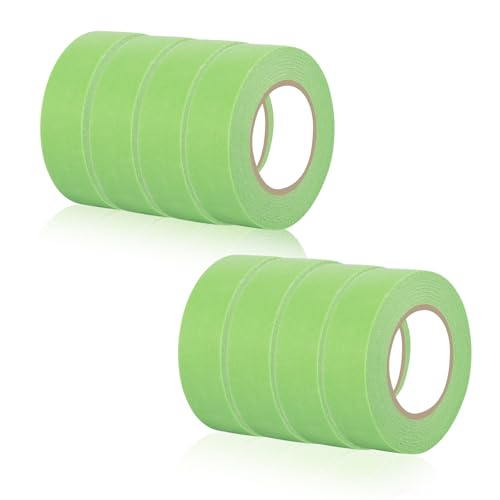 DELAESI Kreppband 8 Rolle Malerkrepp 20mm x 20m Abklebeband Maler Malerklebeband Grün Masking Tape Malerband für Malerarbeiten Renovierungen Handwerke von DELAESI