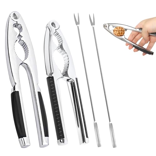 DELAESI Nussknacker Walnüsse Haselnussknacker 4er Set Nußknacker mit Gabel Multifunktional Walnussknacker Nutcracker für Pecan Walnut Mandeln Haselnüsse Pistazien DELAESI Nussknacker Walnüsse Haselnussknacker 4er Set Nußknacker mit Gabel Multifunktional Walnussknacker Nutcracker für Pecan Walnut Mandeln Haselnüsse Pistazien von DELAESI