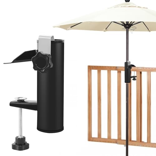 DELAESI Schirmständer Sonnenschirm Schirmhalter Balkon Sonnenschirmhalter Balkongeländer Sonnenschirm Halterung Balkon Schirmhalterung für Balkon Terrasse Oder Tisch Camping von DELAESI