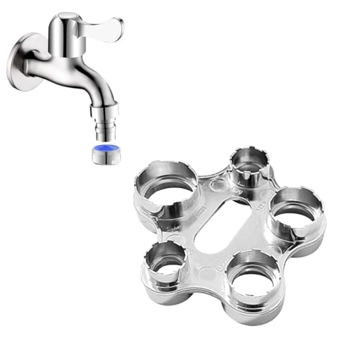 Schlüssel 10 Größen Luftsprudler Montageschlüssel, Zinklegierung Wasserhahn Schlüssel Universal Strahlregler Serviceschlüssel, Ersatzbelüfter Wasserhahn Sieb Belüfter Schlüssel Werkzeug von DELAIHUIL