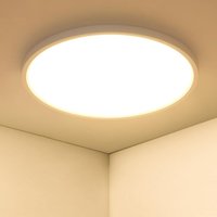 Flacher LED-Deckenleuchte Warmweiß 3000K Rund Ø40cm LED-Deckenleuchte Badezimmer Wasserdicht IP54 Für Bad, Schlafzimmer, Wohnzimmer, Küche von DELAVEEK