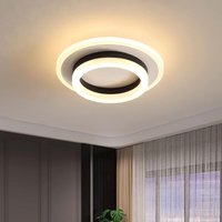 Delaveek - LED-Deckenleuchte, 24 w, 2600 lm, schwarze runde LED-Deckenleuchte, für Wohnzimmer, Flur, Küche, Schlafzimmer, Deckenleuchte, Warmweiß von DELAVEEK