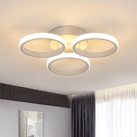 Delaveek - led Deckenleuchte Modernes Design Warmweiß 3000K Kreis Ringe Deckenlampe Für Wohnzimmer Schlafzimmer Esszimmer Büro Weiß von DELAVEEK