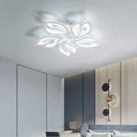 Delaveek - Moderne LED-Deckenleuchte in kreativem Blumen-Design - 65W Deckenlampe mit 5 Köpfen und weißen Blütenblättern für Wohnzimmer, von DELAVEEK