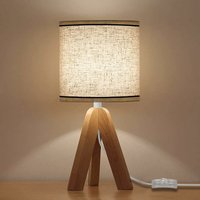 Nachttischlampe Holz Moderne Tischlampe E27 Basis Für Schlafzimmer, Wohnzimmer, Büro von DELAVEEK