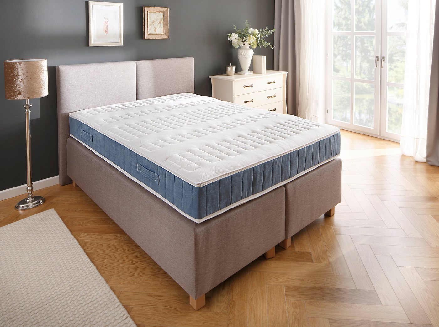 Boxspringmatratze Luther Petrol, DELAVITA, 24 cm hoch, bietet den perfekten Wohlfühlkomfort von DELAVITA