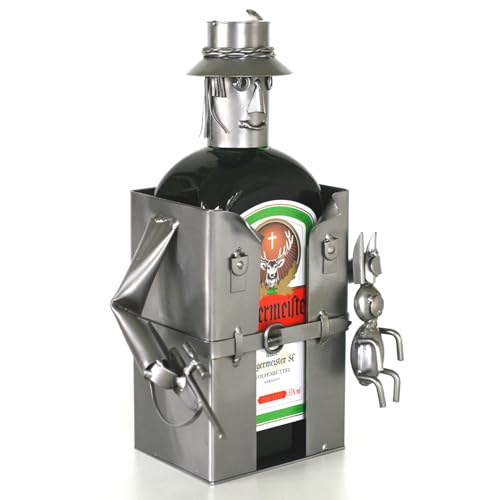 metalman24 Schraubenmännchen JÄGER LIKÖRHALTER FLASCHENHALTER - Flaschen- Deko für Likör - handgefertigte Likörgeschenke - ausgefallene Geschenkidee von metalman24