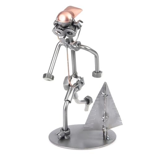 metalman24 Schraubenmännchen Jogger Jogging - Handarbeit Geschenkidee Metallfigur Metallmännchen Stahlfigur Schraubenmännle - Deko für Büro & Zuhause von metalman24