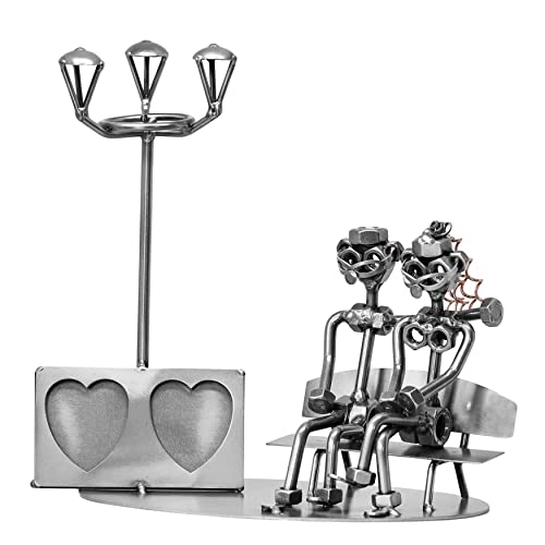 metalman24 Schraubenmännchen Liebespaar Liebe Fotos - Handarbeit Geschenkidee Metallfigur Metallmännchen Stahlfigur Schraubenmännle - Deko für Büro & Zuhause von metalman24