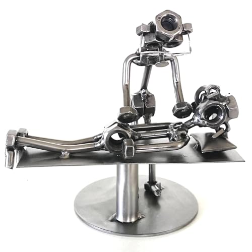 metalman24 Schraubenmännchen Masseur Massage - Handarbeit Geschenkidee Metallfigur Metallmännchen Stahlfigur Schraubenmännle - Deko für Büro & Zuhause von metalman24