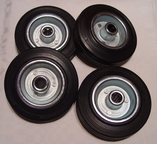 4 Stück Gumirollen Gummiräder 100mm mit Rollenlager NEU 4 Stück Gumirollen Gummiräder 100mm mit Rollenlager NEU von A