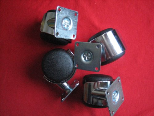4 x Möbelrolle 50mm Chrom Platte Designrolle Lenkrolle von Homry