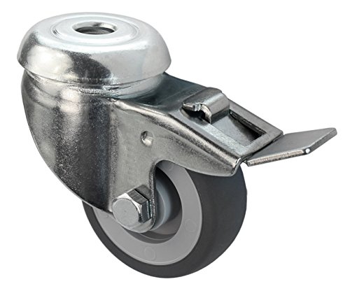 Apparaterolle Lenkrolle 50 mm mit Bremse Feststeller Gummi grau-spurlos Rückenloch Möbelrolle Transportrolle Apparaterolle Lenkrolle 50 mm mit Bremse Feststeller Gummi grau-spurlos Rückenloch Möbelrolle Transportrolle von DELEX-Rollen