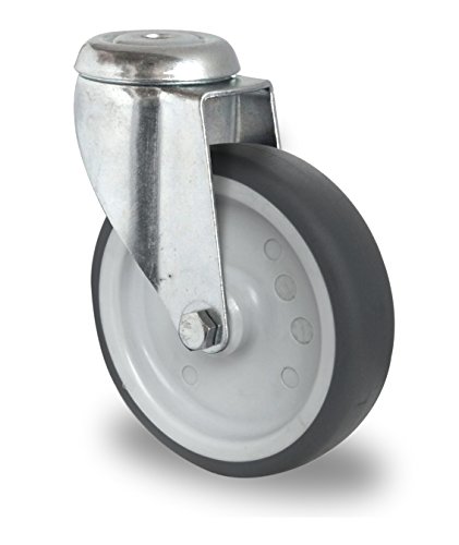 Apparaterolle Lenkrolle ohne Bremse 100 mm ohne Feststeller Gummi grau-spurlos Rückenloch Möbelrolle Transportrolle Apparaterolle Lenkrolle ohne Bremse 100 mm ohne Feststeller Gummi grau-spurlos Rückenloch Möbelrolle Transportrolle von DELEX-Rollen