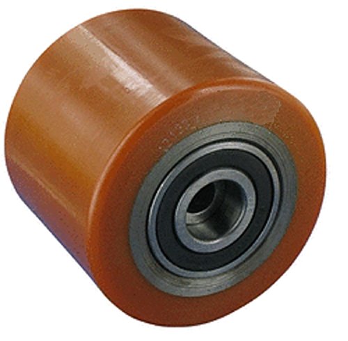 Hubwagenwalze 85 mm Breite 95 mm Achse 17 mm Stahlkern Bereifung Polyurethan Räder Rollen Hubwagen Ersatzrolle von DELEX-Rollen