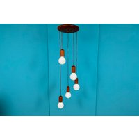 Teak Pendelleuchte/Deckenlampe Von Waldi Leuchten, 1980Er von DELFUvintage