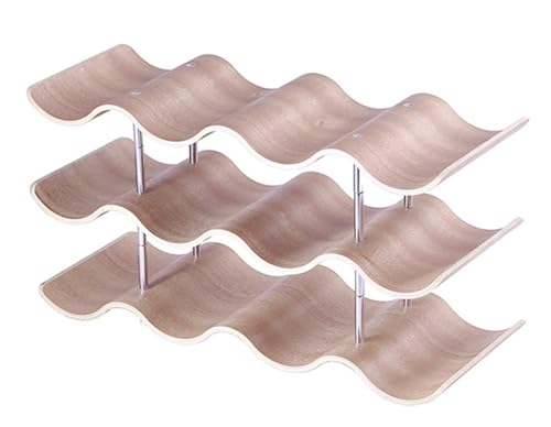 Countertop Wine Rack Freestanding Wine Bottle Rack - 4 Tier Wooden Wine Storage Rack - Suitable for Cabinets - Home Kitchen Bar Wine Storage(Natural1) von DELHXPBML