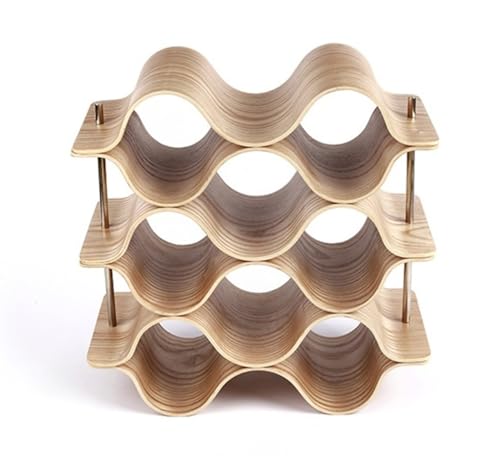 Countertop Wine Rack Freestanding Wine Bottle Rack - 4 Tier Wooden Wine Storage Rack - Suitable for Cabinets - Home Kitchen Bar Wine Storage(Natural5) von DELHXPBML