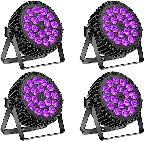DELIBANG Par LED UV RGB Luci Palcoscenico Discoteca DJ Faretti 18 LED Par DMX Auto Sound 200W, 8CH Alluminio Fari LED Effetti Luce Stroboscopica Discoteca DJ per Festa Show Halloween Natale-4 von DELIBANG