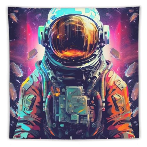 DELIBEST Weltraum-Wandteppich, Astronaut, Wandteppich, coole Trippy-Wandteppiche, Wandkunst für Schlafzimmer, Wohnzimmer, Dekoration, 152,4 x 152,4 cm von DELIBEST