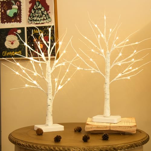 DELICHTER 2er Set Lichterbaum mit 24 Warmweißen LEDs Birken Bäumchen mit Timer-Funktion Dekozweige Batteriebetrieb Weihnachtsdeko für Zuhause Party Weihnachten Ostern Hochzeit 55cm DELICHTER 2er Set Lichterbaum mit 24 Warmweißen LEDs Birken Bäumchen mit Timer-Funktion Dekozweige Batteriebetrieb Weihnachtsdeko für Zuhause Party Weihnachten Ostern Hochzeit 55cm von DELICHTER
