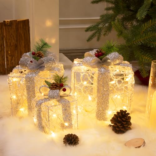 DELICHTER LED Weihnachtsdeko, 3PK Boxen weiß Acryl Weihnachten Boxen Lichter für Innen Außen beim Tannenbaum DELICHTER LED Weihnachtsdeko, 3PK Boxen weiß Acryl Weihnachten Boxen Lichter für Innen Außen beim Tannenbaum von DELICHTER