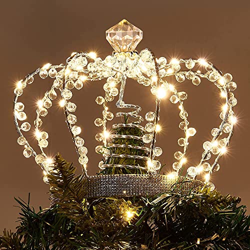 DELICHTER Silber Krone beleuchtet Weihnachtsbaumspitze mit Strombetrieb 8 Modis Christbaumspitze für Tannenbaum Innen Außen Tisch DELICHTER Silber Krone beleuchtet Weihnachtsbaumspitze mit Strombetrieb 8 Modis Christbaumspitze für Tannenbaum Innen Außen Tisch von DELICHTER