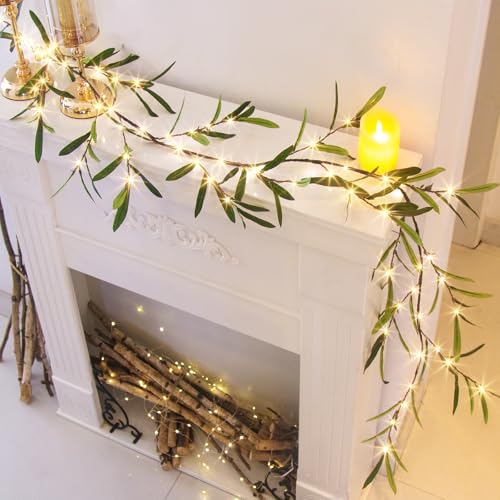 DELICHTER Weihnachtsdeko 1,8 m Rotang Zweige Kranz mit Blättern DELICHTER Weihnachtsdeko 1,8 m Rotang Zweige Kranz mit Blättern von DELICHTER