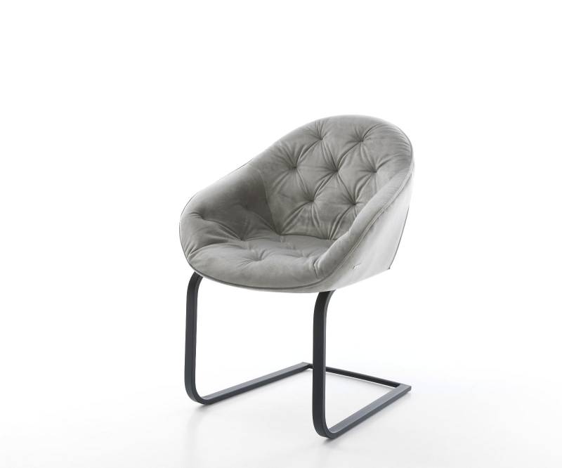 Freischwinger Gaio-Flex Samt Grau Freischwinger flach Schwarz Freischwinger Gaio-Flex Samt Grau Freischwinger flach Schwarz von DELIFE