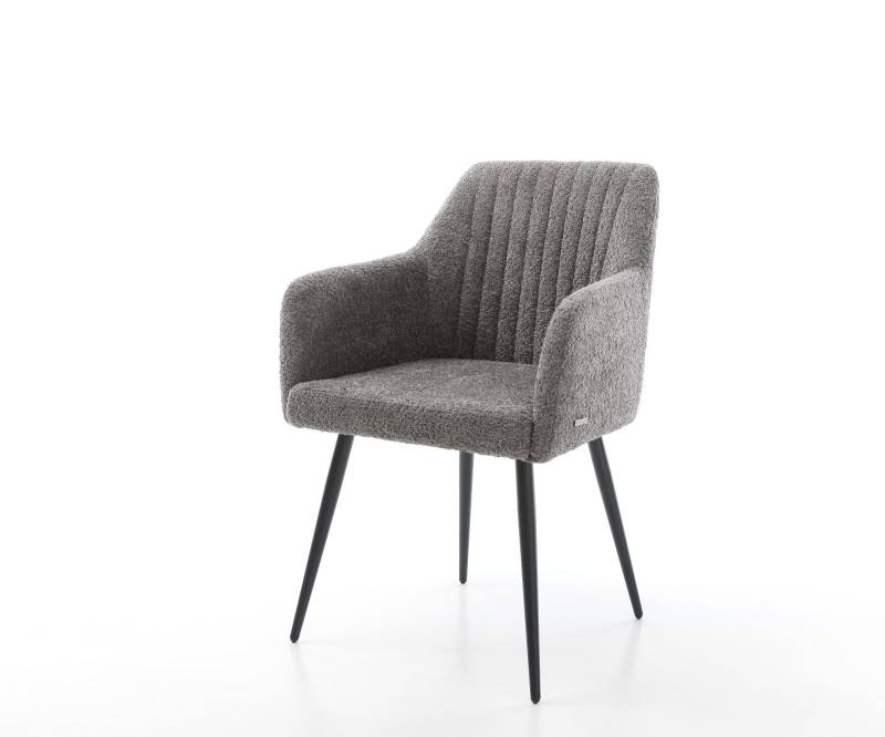 Esszimmerstuhl Greg-Flex Bouclé Grau 4-Fuß konisch Schwarz Esszimmerstuhl Greg-Flex Bouclé Grau 4-Fuß konisch Schwarz von DELIFE