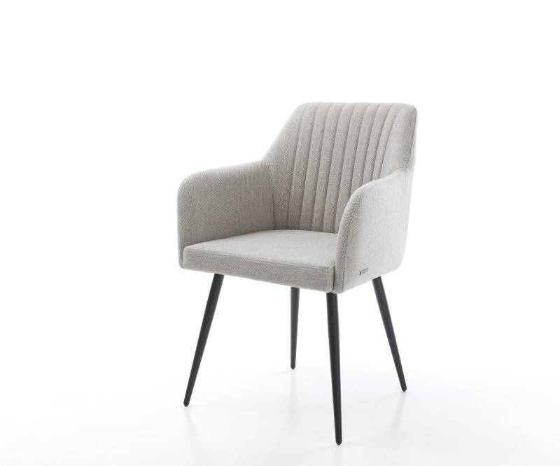 Armlehnstuhl Greg-Flex Stripes Hellgrau 4-Fuß konisch Schwarz Armlehnstuhl Greg-Flex Stripes Hellgrau 4-Fuß konisch Schwarz von DELIFE