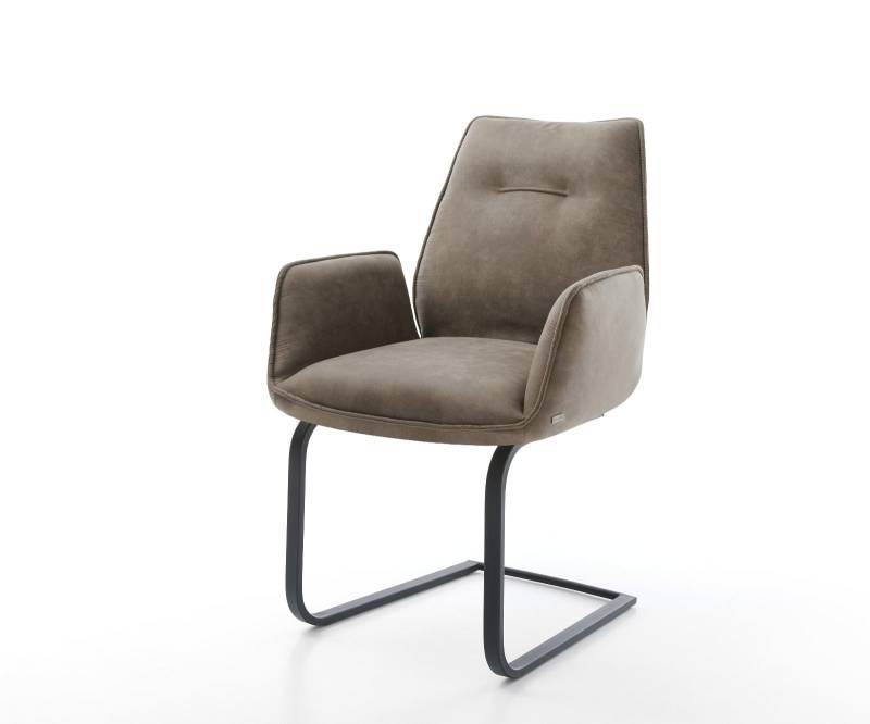 Freischwinger Zoa-Flex Mikrofaser Taupe Vintage Freischwinger flach Schwarz Taschenfederkern Freischwinger Zoa-Flex Mikrofaser Taupe Vintage Freischwinger flach Schwarz Taschenfederkern von DELIFE