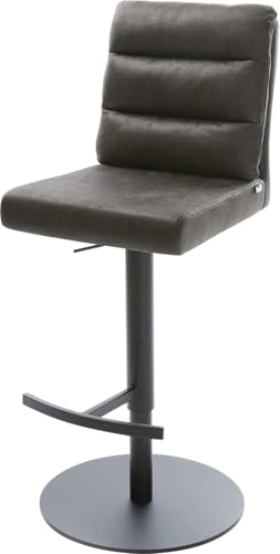Barstuhl Pela-Flex Drehfuß höhenverstellbar Metall Vintage Anthrazit von DELIFE